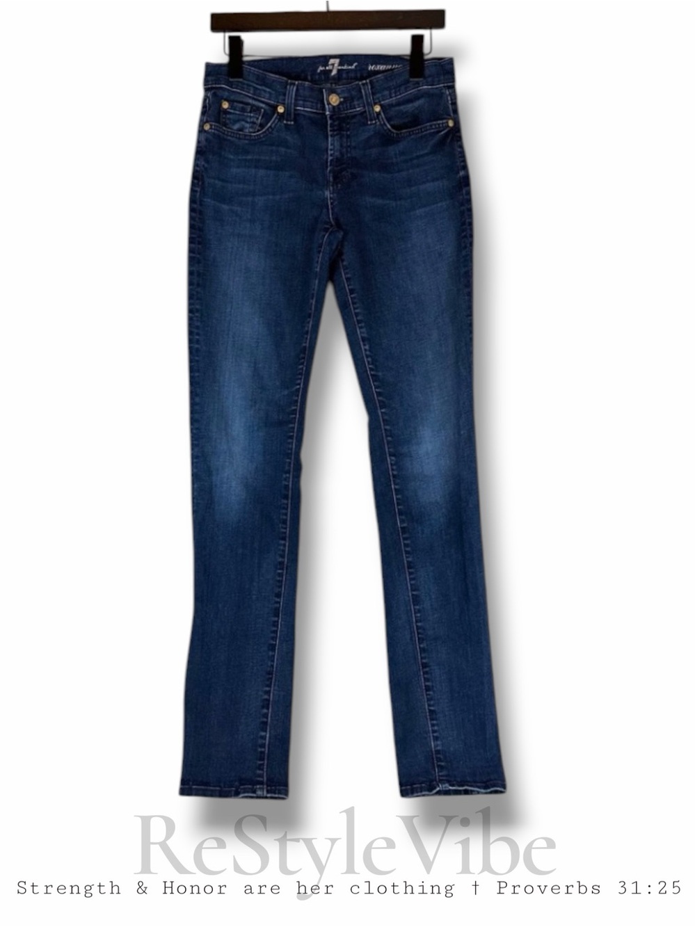 7 FOR ALL MANKIND Women’s Size 29 Denim Jeans Roxanne Style Skinny Fit Stretch